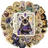 Compra Directa Transfronteriza [Calificado Ce.Cpc] 50 Pegatinas de Gato Mágico Vintage Gato Mago Libro Mágico Diario