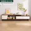 Patas de Madera Maciza Nórdica Gabinete de TV Simple Moderno Mesa de Café para Apartamento Pequeño Combinación de Gabinete de TV Soporte de TV Extensible Sala de Estar