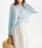 Blusa de Punto Ligera de Algodón, Bambú y Lino para Mujer, Verano 2025, Corte Holgado, Sensación Relajada