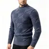 Suéter de Punto Pulóver de Cuello Medio Alto Nuevo para Hombre Otoño/Invierno 2026 Marca de Moda Tendencia de Amazon Camisa Base de Punto Jacquard para Hombre