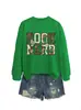 Amazon Wish site independente moda casual retrô feminina nerd de livros floral outono e inverno nova blusa de moletom