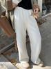 Pantalones casuales adelgazantes forrados de vellón chenilla para mujer, invierno, Nuevos, holgados, rectos, de talle alto, tipo mopa, de pierna ancha, largos
