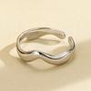 Anillo de Ola Personalizado de Plata Esterlina 925 con Abertura Ajustable para Mujer, Diseño Estilo Ins, Anillos de Pareja Transfronterizos Europeos y Americanos de Alta Gama