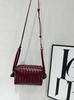Bolso Tejido, Bolso Cuadrado Pequeño Casual Simple, Bolso Bandolera de Cuero Suave con Textura Versátil, Bolso de Hombro de Cuero Genuino con Diseño de Nicho para Mujer