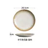 Louça estilo japonês esmalte de forno prato de cerâmica prato redondo prato para salada bife prato para sobremesa prato raso atacado comercial
