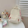 Mochila Escolar Estilo Coreano Transfronteiriça Feminina Grande Capacidade Simples Cor Sólida Mochila Ensino Fundamental Masculina Mochila Estudante Universitário