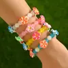 Exportação Transfronteiriça Novo Estilo Coreano Doce Pulseira Dopamina Criativa Argila Macia Colorida Pulseira de Contas Frangipani