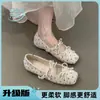 Zapatos de noche para mujer que aumentan la altura, colección otoño 2026, estilo coreano retro de lunares, punta cuadrada, zapatos planos estilo ballet Mary Jane