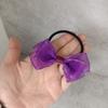 Sweet Girl Student Acessórios para o cabelo roxo escuro Silk Yarn Bow Hair Rope Hair Rubber Band Hair Rope Hair Rope Headwear