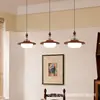 Lámpara Colgante Vintage Estilo Francés para Restaurante, Estilo Retro Wabi-Sabi, Sensación de Alta Gama, Lámpara Colgante Larga de Tres Cabezas de Madera Maciza para Mesa de Comedor y Barra de Bar, Lámpara Colgante para Protección Ocular
