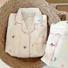 Algodón Nube de Primavera y Otoño Nuevo 2026 Pijamas para Mujer, Manga Larga y Pantalón Largo, Dulce Conjunto de Ropa de Casa de Dibujos Animados para Niñas
