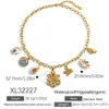 Novo colar de aço inoxidável transfronteiriço, personalizado e estiloso, série oceânica com designs de polvo e concha, pingente de ouro 18K