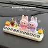Placa de número de estacionamento temporário de boneca Labubu fofa para carro, sinal de realocação de veículo, ornamento de console central