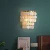 Lámpara de pared de concha marina, dorada colorida, lujo ligero, minimalista, posmoderna, de noche, pasillo, redonda, luminaria de pared nórdica, otros