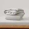 Conjunto de Roupa de Cama Minimalista Estilo Japonês de Alta Qualidade, 80 Fios, Algodão Tencel Lyocell, Capa de Edredom, Lençol, Lençol com Elástico, Conjunto de Quatro Peças, Cor Sólida, Estilo para Todas as Estações