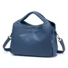Nova Bolsa Casual Feminina de Couro Genuíno de Grande Capacidade Textura de Couro Macio Bolsa de Ombro Portátil Estilo Coreano Simples Bolsa Transversal Versátil