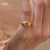 Anillo Ojo de Tigre Anillado Dorado Vintage Anillo de Cola de Gama Alta Antiguo para Mujer Anillo de Dedo Micro Antiguo Medio Vintage