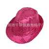 Chapéu de Coco com Lantejoulas para Adultos Transfronteiriço Chapéu de Jazz Britânico com Luz LED Chapéu para Performance de Palco Chapéu Personalizado Tendência