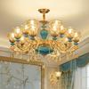 Lámpara de araña para sala de estar estilo europeo 2026 Modelo nuevo para pasillo, dormitorio, comedor, lujo ligero Cerámica francesa Elegante lámpara de cristal para el hogar