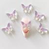 Pendientes de mariposa tridimensionales con degradado, joyería para uñas, color transparente, combinables, accesorios DIY