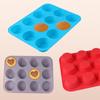 12 moldes de silicona semicirculares para pasteles de grosor uniforme, molde creativo para hornear bocadillos DIY, bandeja redonda de silicona para hornear