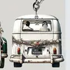 Nuevo producto transfronterizo: colgante acrílico con diseño de coche vintage, llavero, accesorio para mochila, decoración de boda para recién casados