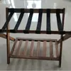 Estante para equipaje de bambú estante para equipaje de habitación de hotel plegable estante de doble almacenamiento suministro directo de fábrica