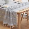 Mantel de Mesa de Estilo Campestre Vintage Francés a Rayas Estilo Ins Mantel Bordado de Alta Calidad Mantel para Mesa de Centro