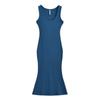 Vestido de verano alto y sexy para chica, nuevo, con cola de pez, ajustado, sin mangas, con escote en U y base midi