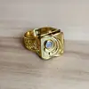 Anillo para Hombre Exportación Transfronteriza Amazon Aliexpress Venta Caliente Plata S925 Chapada Retro Anillo de Dos Tonos para Hombres Mayores