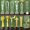 Troféu de Cristal Metal Gravado Artesanato em Madeira Fabricante Criativo Estrela de Cinco Pontas Medalha de Polegar Ornamentos Atacado