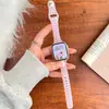 Cintura Fina Estampa de Bolinhas Gelatina Pulseira de Silicone para Apple Watch 10 11 iWatch Ultra Pulseira de Pulso