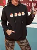 Sudadera con estampado de Papá Noel Suéter con capucha europeo y americano Suéter liso con letras Hoodi Oversize