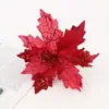 Enfeites de Natal Mais Vendidos no Exterior, Flores Artificiais, Guirlandas de Flores Plásticas com Borda Dourada, Podem Ser Usados e Personalizados para Uso Doméstico e de Escritório