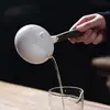 Bule de Porcelana Branca Jade Gordura de Carne Dehua Panela de Cerâmica com Alça Lateral Doméstica com Filtro Conjunto Único de Chá Kung Fu Panela Única Atacado