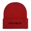 Chapéu de Tricô Bordado Temu Transfronteiriço Stay Wild Estampa de Patinha Versátil Estilo Coreano Chapéu de Lã Proteção para Ciclismo ao Ar Livre
