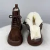 Botines estilo Martin de gamuza con suela gruesa para mujer, colección otoño/invierno 2026, con punta ancha, suela de plataforma y forro de felpa, estilo Chelsea, y botines cortos estilo Birkenstock