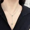 Collar de Serpiente Esmeralda con Forma de Serpiente para Mujeres en su Año Zodiacal, Nuevo Estilo Dulce y Fresco, Diseño Simple, Joyería de Estilo Fresco para Mujeres