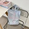 54161 2025 Impresión de Letras Japonés y Coreano Nuevo Bolso Casual de Lona Bolso de Mujer Bolso de Hombro Gran Capacidad Bolso Escolar para Estudiantes