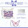Pegatinas de Pared de Mariposas 3D Cuidadosamente Seleccionadas para Paredes de Fondo del Hogar, Decoración de Atmósfera Festiva, Pegatinas de Mariposas Autoadhesivas, Paquete de 50 Piezas