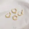 Brincos de Pérola Cor Dourada Real 14K Brincos de Contas Redondas Meio Furo Conservadores de Cor Joias de Orelha Feitas à Mão DIY Acessórios de Pérola