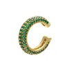 Joia com fivela de pérola microincrustada com diamante colorido clipe de osso da orelha zircônia colorida brincos de clipe de orelha simples cobre banhado a ouro 18K VE131
