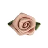 Cinta de Poliéster 3.5cm Flor Rosa con Hojas Accesorios para Ropa Infantil Moño de Cinta de Flor Pequeña Rosa Pequeña
