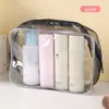 Saco de Armazenamento Transparente de Plástico com Zíper, Necessaire à Prova d'Água para Viagens de Negócios, Saco Portátil para Armazenamento de Ferramentas, Bolsa de Cosméticos de Grande Capacidade