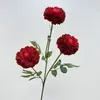 Material de peônia em camadas de 3 peças para decoração de casamento romântico, flores de seda feitas à mão para casa e ao ar livre, flores artificiais e ornamentos decorativos