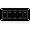 Xinhai Metal Cepillado Luz de Tira Doble Negra Panel de Control de Interruptor de Alimentación para Bus Modificado, Barco con Forma de Yate, RV