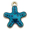 Mistura 20 Acessórios de Joias de Liga Azul com Gota de Óleo DIY Pulseira Brincos Chaveiro Sereia Estrela do Mar Flor Pingente