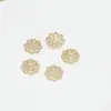Estrela de seis pontas 14k preservadora de cor 8mm suporte de flor tampa de flor oca suporte de conta para pulseira DIY acessórios de joia