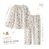 Pijama para niñas, estilos de primavera y otoño, algodón nube, manga larga, corte holgado, nueva colección de otoño, ropa de estar popular para niñas mayores
