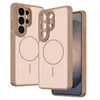 Aplicable Transfronterizo Samsung S26Ultra Tacto de Piel Mate Funda Magnética para Teléfono S25 Diseño de Agujeros Finos con Cubierta Protectora Adicional de Color Sólido